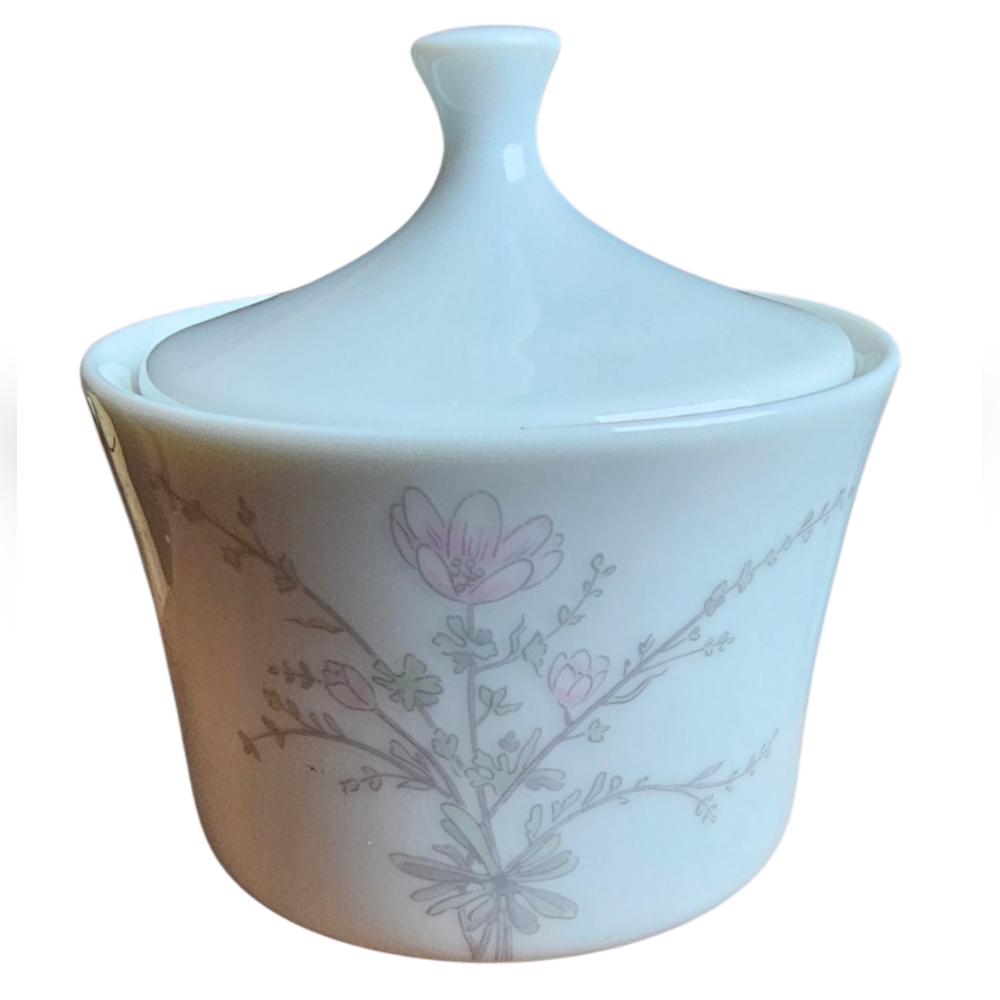 Corningware - RARE Vintage White Floral Ceramic Sugar Dish Discontinued